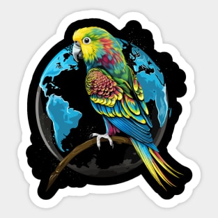 Parakeet Earth Day Sticker